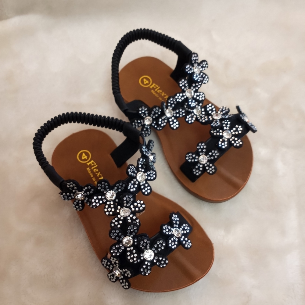 black baby sandals